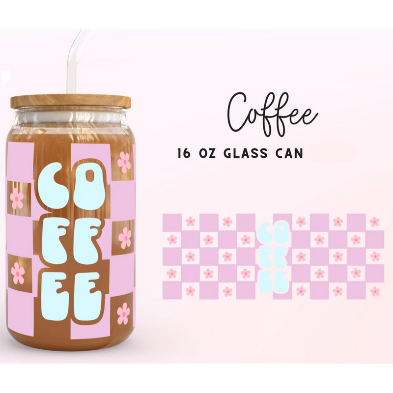 Mint Coffee Checkered | Glass Can | Crafting by Mayra | Hey, TEACH!