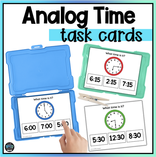 Analog Time Task Cards for Special Education by Full SPED Ahead