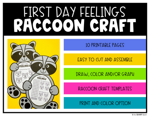 Back to School The Kissing Hand Craft First Day Feelings Graph and Activities | Printable Classroom Resource | One Sharp Bunch