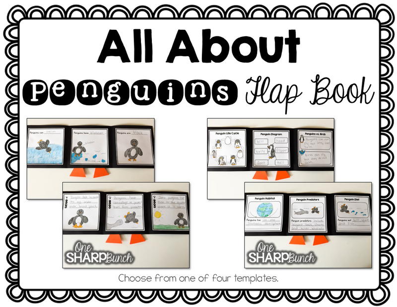 Penguins Flap Book Penguin Craft Penguin Graphic Organizers & Anchor Charts | Printable Classroom Resource | One Sharp Bunch