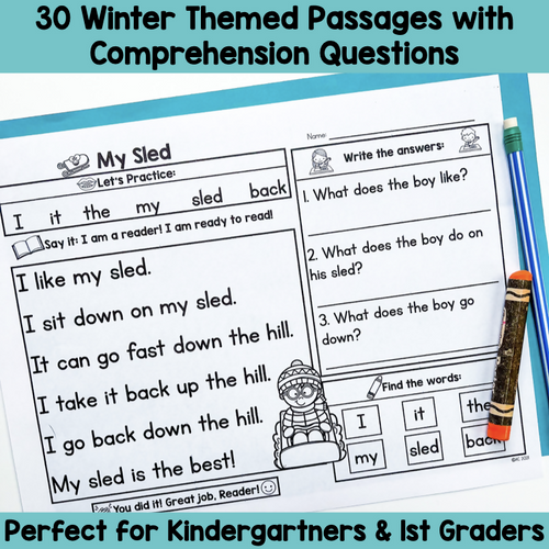 Winter Reading Passages with Comprehension | Printable Teacher Resources | Literacy with Aylin Claahsen