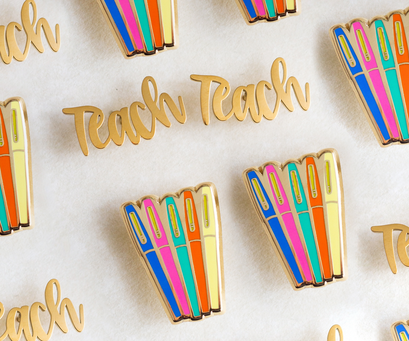 Teach Gold Stud Earrings | Earrings | Teacher Noire