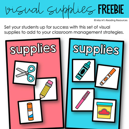 Classroom Management Visual Supplies | Printable Classroom Resource | Miss M's Reading Reading Resources
