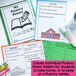 Kindergarten Reading Fluency Poems