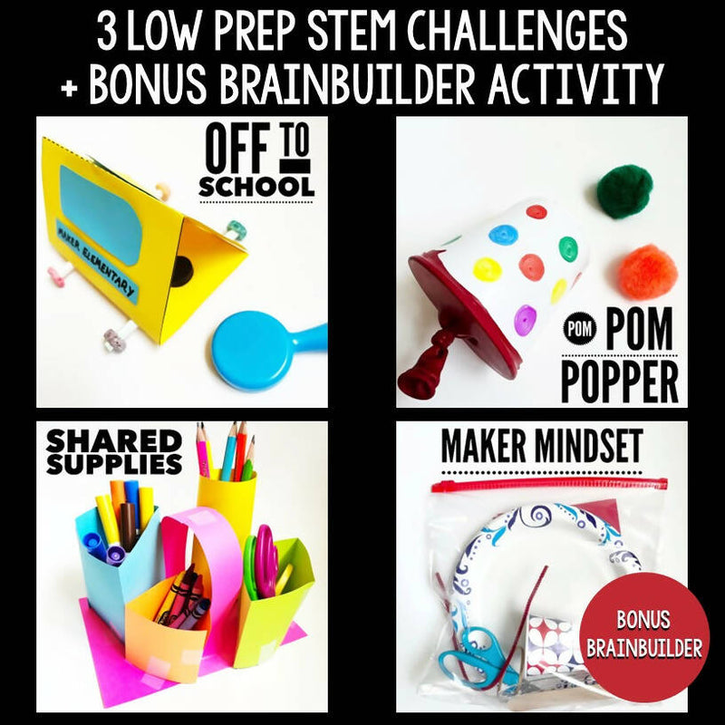 STEM | Challenges and Activities | Back to School | August and September | K-5th Grade | Teach Outside the Box | Brooke Brown