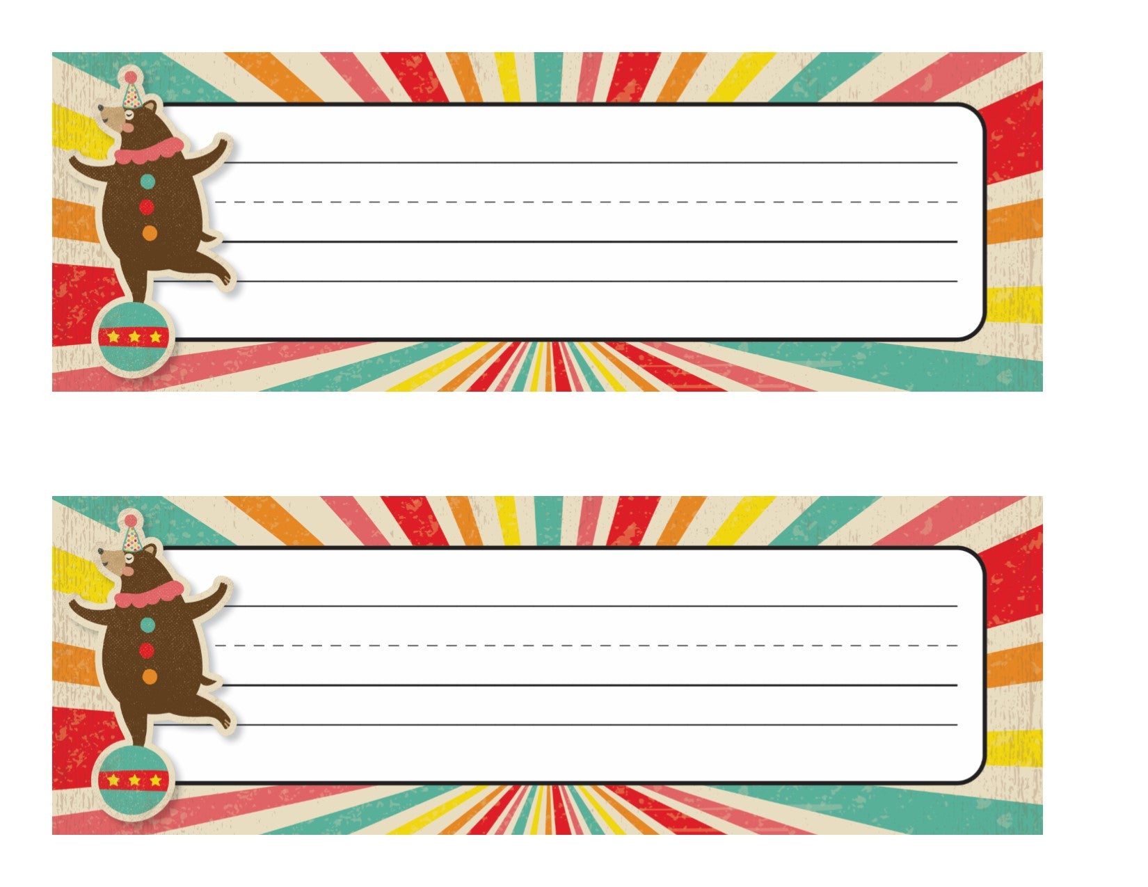 Name Plates | Vintage Circus | Schoolgirl Style name-plates-vintage-circus-schoolgirl-style