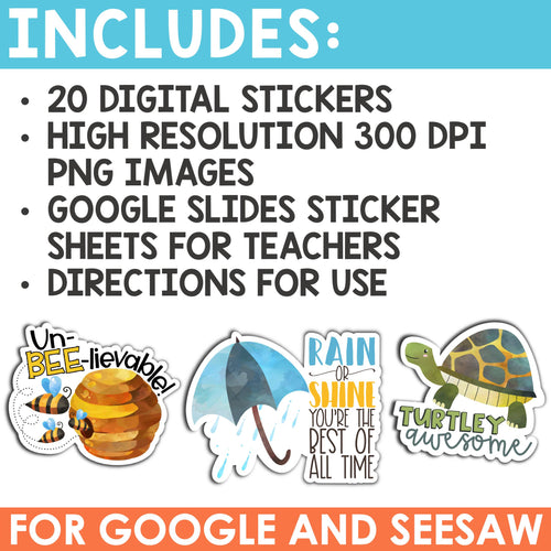 Spring Digital Stickers for Google and Seesaw™