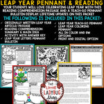 Leap Year 2024 Reading Passage Writing Bulletin Board | Printable Teacher Resources | The Little Ladybug Shop