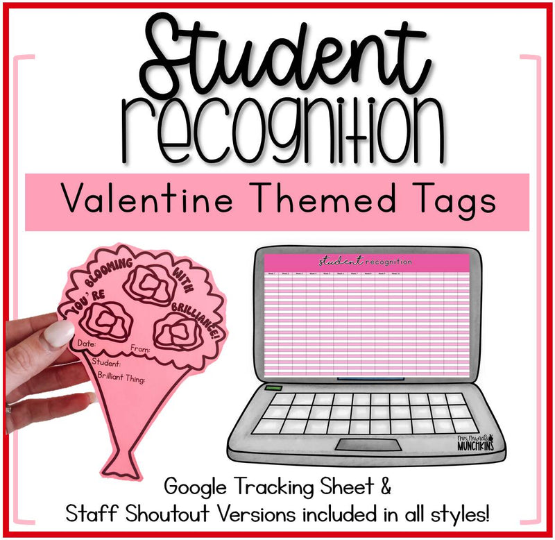 Valentine Student Recognition Tags | Positive Note Home and Staff Shout Out