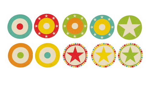 Round Cutout Vintage Circus by UPRINT