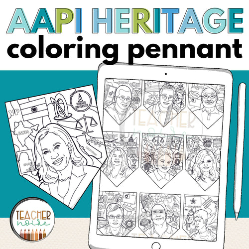 AAPI Heritage Coloring Pennant by Teacher Noire