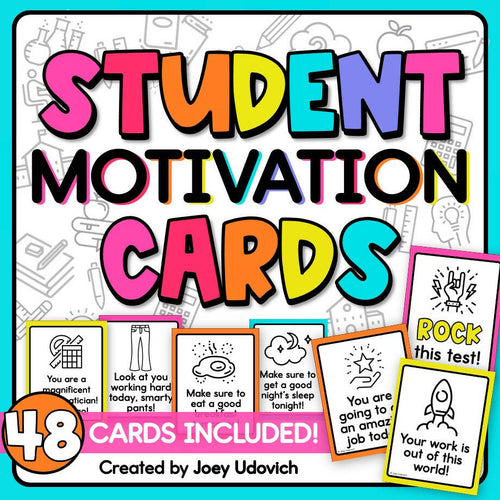 Student Motivation Cards Testing Notes by Joey Udovich