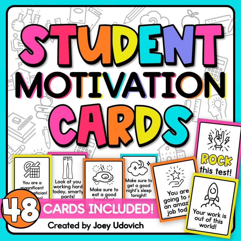 Student Motivation Cards Testing Notes by Joey Udovich