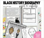 Black History Biography Posters and Craft