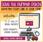 Save the Pumpkin Patch Digital Math Escape Game on Google Forms by Mrs. Munch's Munchkins