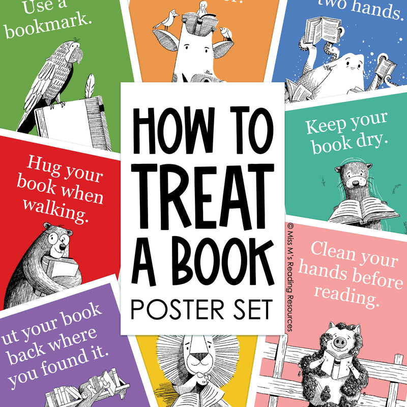 How to Treat a Book Poster Set by Miss M's Reading Resources