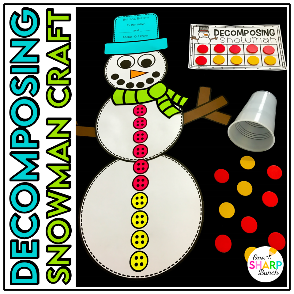 Snowman Craft & Coding Activity: One Page Craft, Poem, & Writing Bulletin  Board - Erintegration