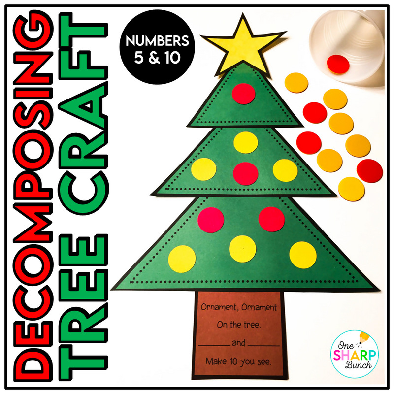 Christmas Craft Decomposing Tree Math Craft | Printable Classroom Resource | One Sharp Bunch