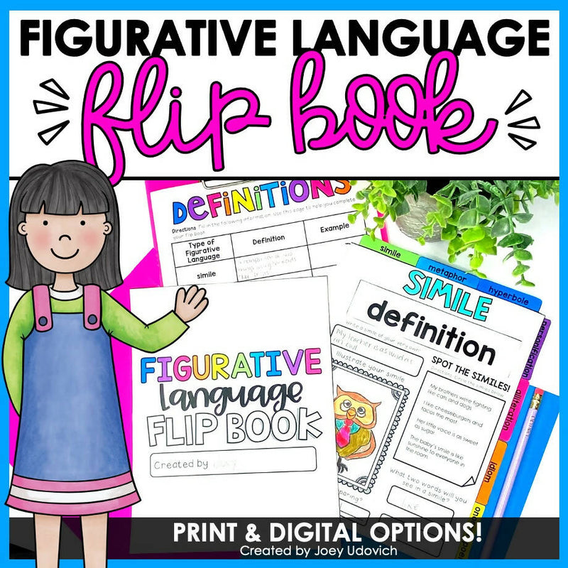 Figurative Language Flip Book Print and Digital by Joey Udovich