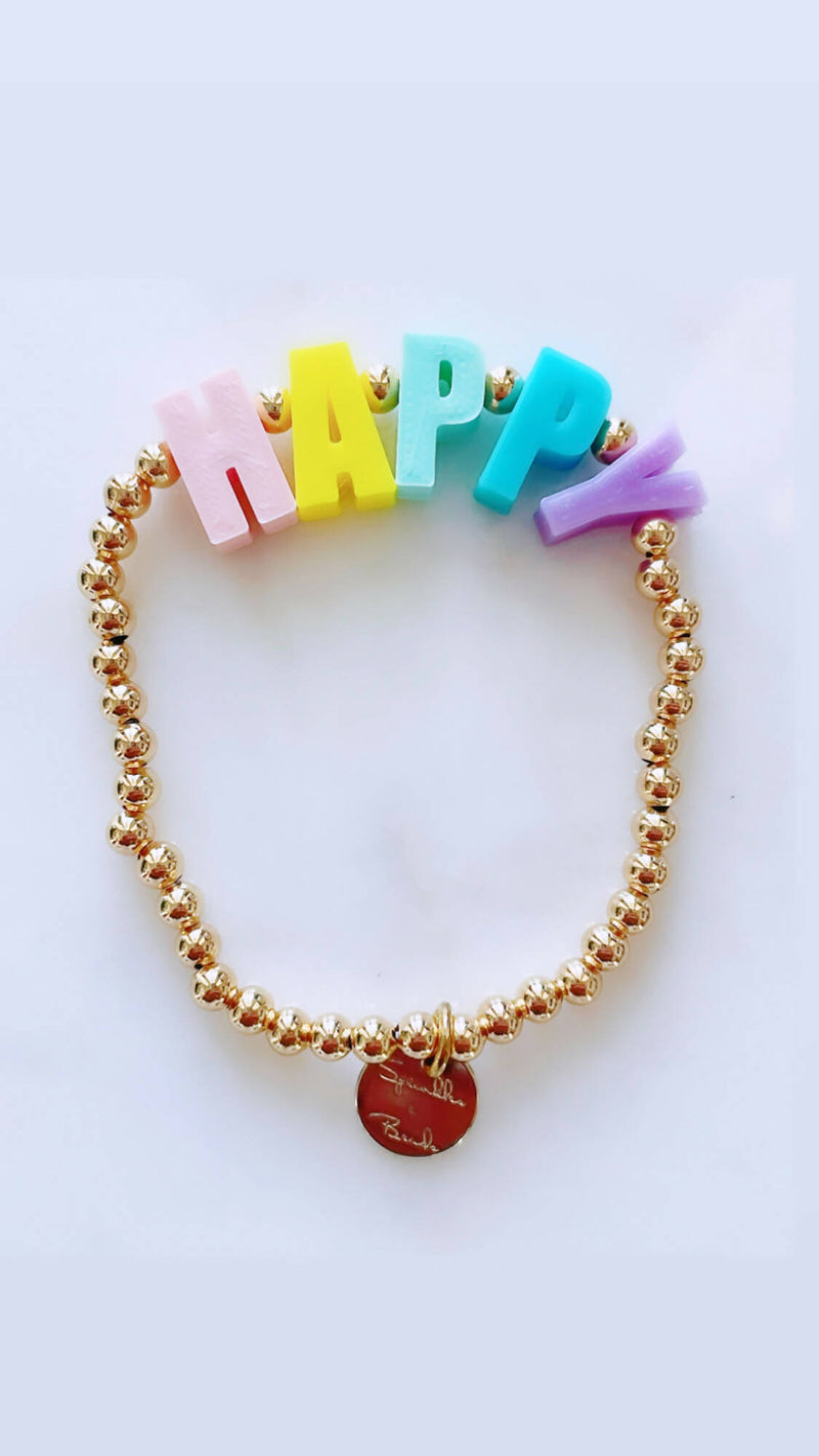 HAPPY Mini Bracelet by sprinkles_and_beads