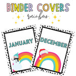 Monthly Binder Covers Rainbow by Kinder and Kindness