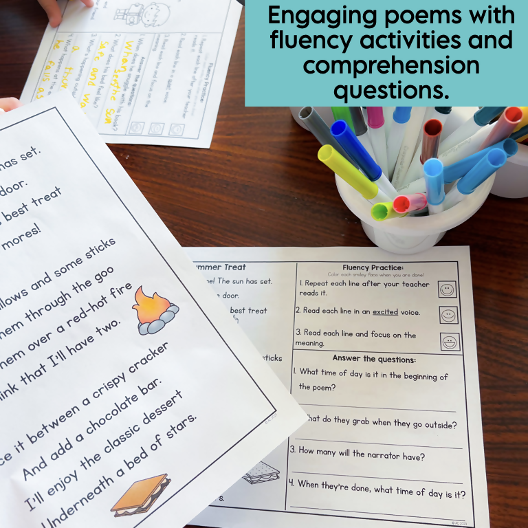 1st and 2nd Grade Reading Fluency Poems