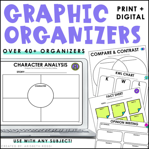 Reading Comprehension Graphic Organizers | Fiction & Nonfiction | Prin ...