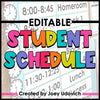 Editable Student Schedule Clocks by Joey Udovich