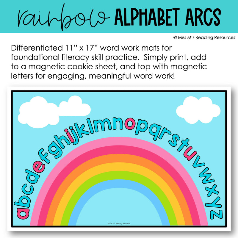 Alphabet Arc Word Work Center Magnetic Letter Mats | Printable Classroom Resource | Miss M's Reading Reading Resources