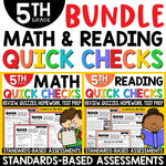 5th Grade Math Review Worksheets Reading Comprehension Passages Questions BUNDLE