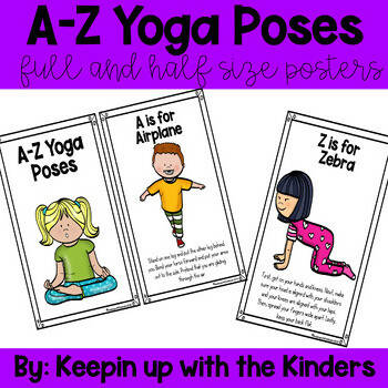 A-Z Yoga Poses Full and Half Size Posters by Keeping Up with the Kinders