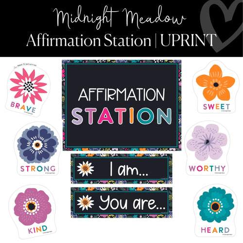 Affirmation Station UPRINT Midnight Meadow Classroom Decor by UPRINT