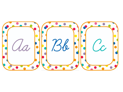 Alphabet Cards Cursive & Manuscript | Confetti Crush | UPRINT | Schoolgirl Style