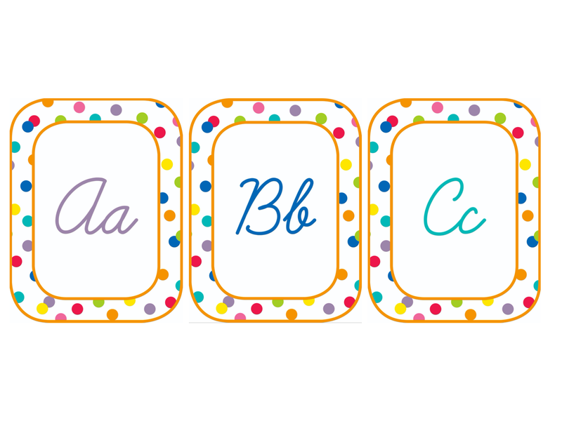 Schoolgirl Style - Confetti Crush Alphabet Cards Cursive & Manuscript {U PRINT}