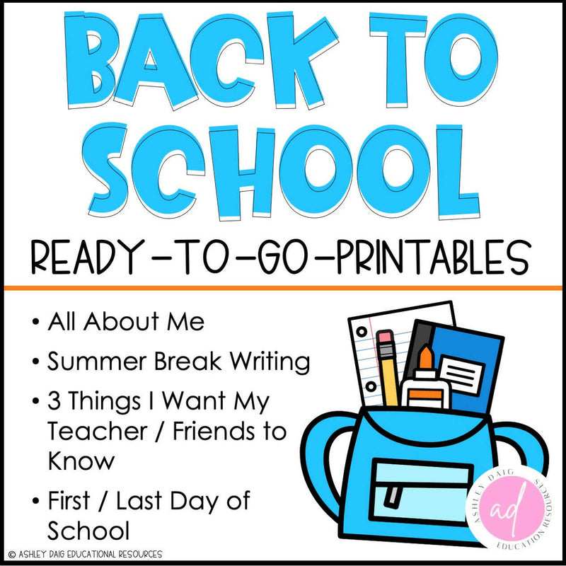 Back to School Ready To Go Printables by Ashleys Golden Apples