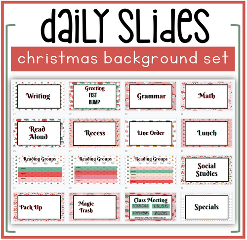 Christmas Daily Google Slides Set Classroom Slide Template | Printable Classroom Resource | Mrs. Munch's Munchkins