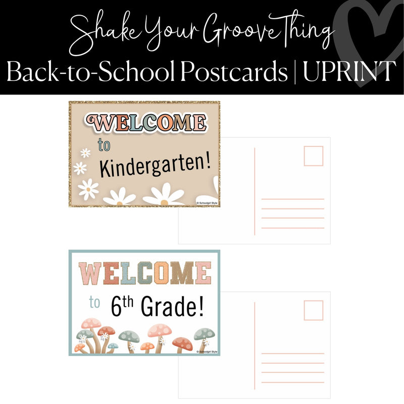Printable Back to School Postcards Positive Classroom Decor Shake Your Groove Thing by UPRINT