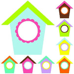 Bright Birdhouses Cut Outs {UPRINT}
