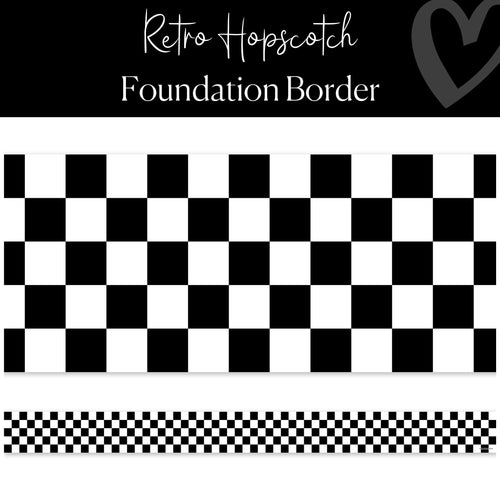 Black and White Checkered Straight Border Classroom Decor by Flagship