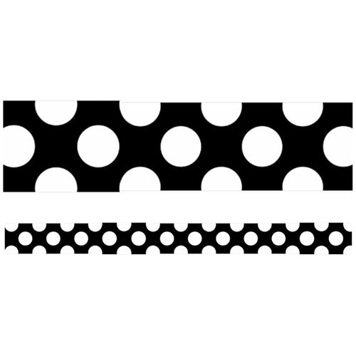 Large Polka Dot Foundation Border Black White and Stylish Brights by UPRINT