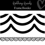 Black and White Wavy Frame Border Scallop Border Holding Hands Frame Border by Flagship