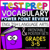 Test Prep Vocabulary Powepoint Review English Language Arts and Printable Poster Set Grades 3-5 by Joey Udovich
