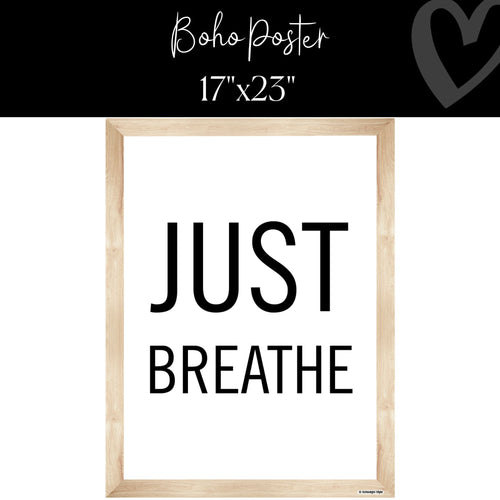 Boho Poster Just Breathe By CDE