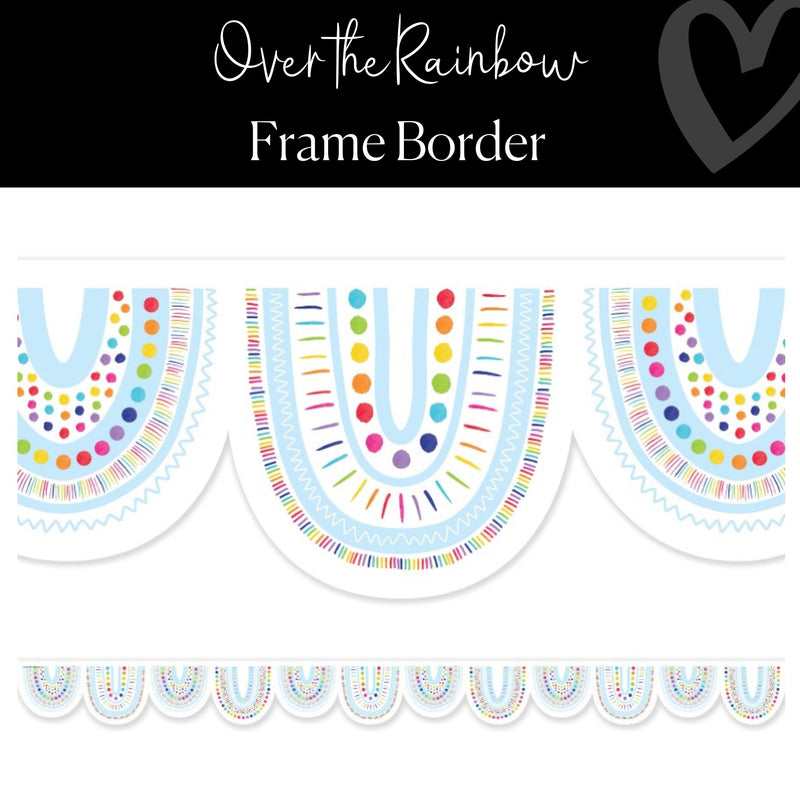 Rainbow Scallop Border Frame Border Rainbow Classroom Decor by Flagship
