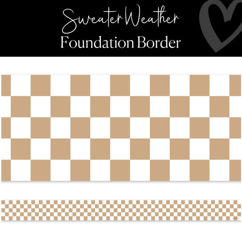 Checkered Bulletin Board Border Sweater Weather Foundtion Border Groovy Classroom Decor by Flagship