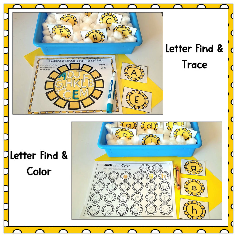 Sunny Letters and Beginning Sounds Activity Pack | Printable Classroom Resource | Little Journeys in PreK and K