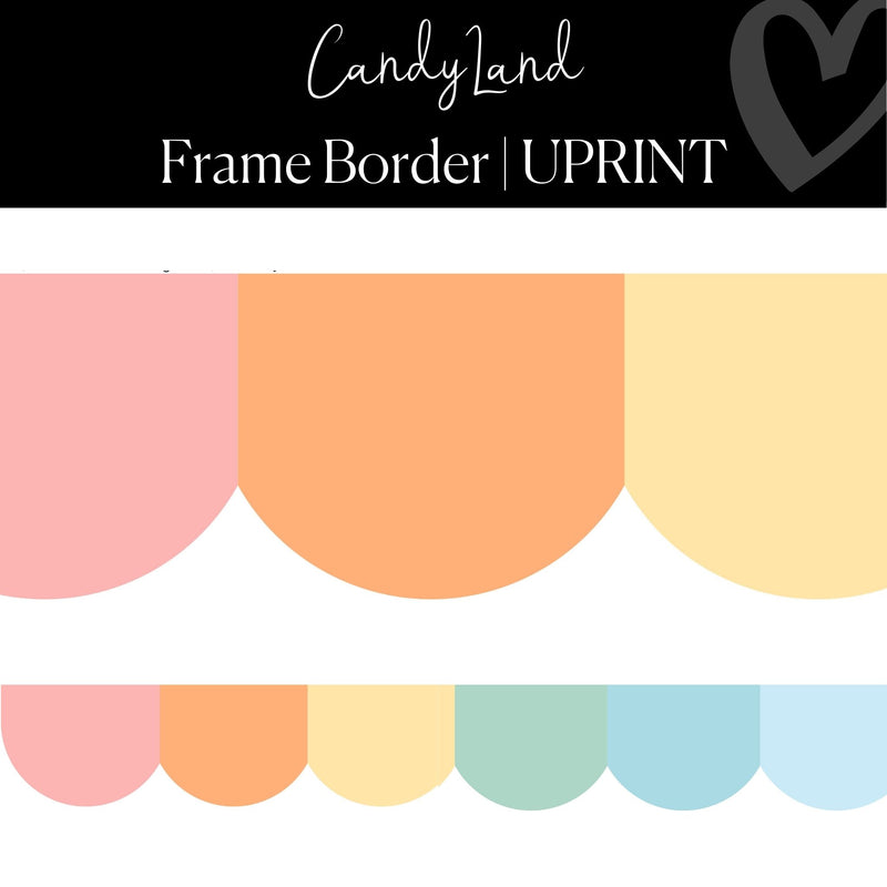 Digital Printable Classroom Pastel Rainbow Border by UPRINT