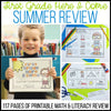 Kindergarden Summer Review Printable Math and Literacy Review by Differentiantal Kindergarten Marsha McQuire