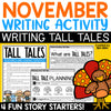Thanksgiving Writing Activities | Tall Tales | Fall | November Writing Prompts | Printable Teacher Resources | A Love of Teaching