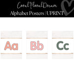 Printable Alphabet Poster Classroom Decor Coral Floral Dream by UPRINT